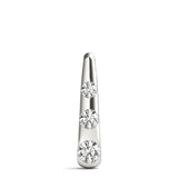 White gold Bezel Set Round Diamond Tapered Bar Pendant 1