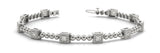 White gold Bezel Set Round Diamond Tennis Bracelet with Ball Link Band