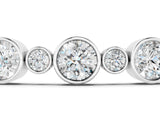 White gold Bezel Set Round Diamond Tennis Bracelet with Box Clasp_1