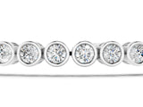 White gold Bezel Set Round Diamond Tennis Bracelet with Box Clasp_12