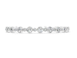 White gold Bezel Set Round Diamond Tennis Bracelet with Box Clasp_1