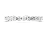 White gold Bezel Set Round Diamond Tennis Bracelet with Open Circle Band_4