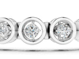 White gold Bezel Set Round Diamond Tennis Bracelet with Open Circle Band_5
