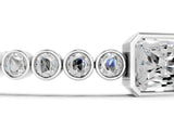 White gold Bezel-Set Round Diamond Tennis Bracelet with Radiant Center Diamond_42