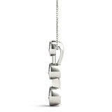 White gold Bezel Set Round Diamond Trio Pendant 2