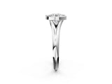 White gold Bezel Set Round Solitaire Diamond Ring with Smooth Band 3