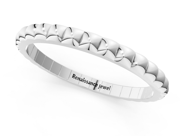 White gold Bezel Set Round Stone Eternity Band
