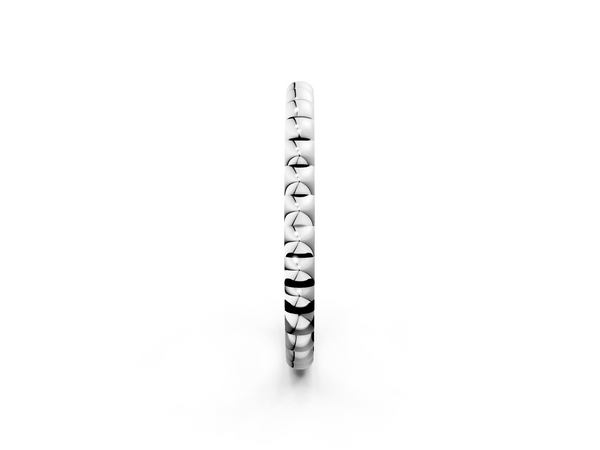 Silver Bezel Set Round Stone Eternity Band