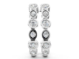 White gold Bezel-Set Round and Marquise Diamond Hoop Earrings_20
