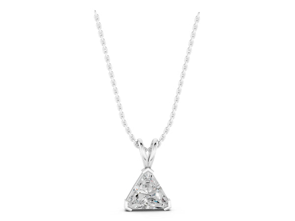White gold Bezel-Set trilliant Diamond Pendant