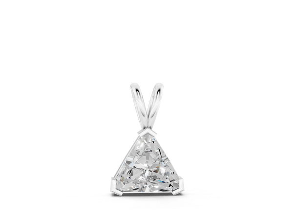 Silver Bezel-Set trilliant Diamond Pendant