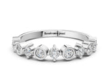 White gold Bezel and Prong Set Round Diamond Half Eternity Band_21