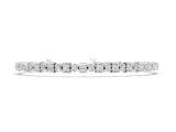White gold Bezel and Prong Set Round and Princess Cut Diamond Tennis Bracelet