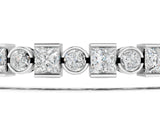 White gold Bezel and Prong Set Round and Princess Cut Diamond Tennis Bracelet_3