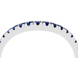 White gold Blue Sapphire Pavé Curved Wedding Band_10