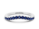 White gold Blue Sapphire Pavé Curved Wedding Band_6