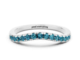 White gold Blue Topaz Pavé Curved Wedding Band_6