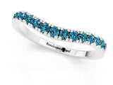 White gold Blue Topaz Pavé Curved Wedding Band_7