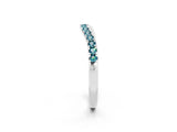 White gold Blue Topaz Pavé Curved Wedding Band_8