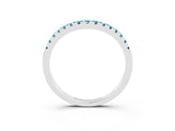 White gold Blue Topaz Pavé Curved Wedding Band_9