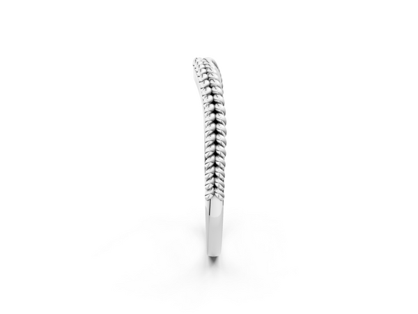 Platinum Braided Milgrain White Gold Contour Band