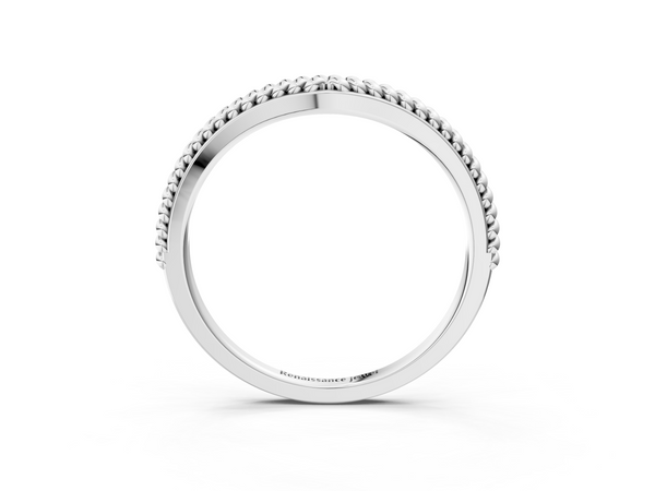 White gold Braided Milgrain White Gold Contour Band
