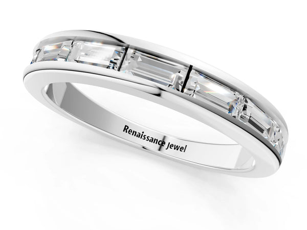 White gold Channel-Set Baguette Diamond Eternity Band