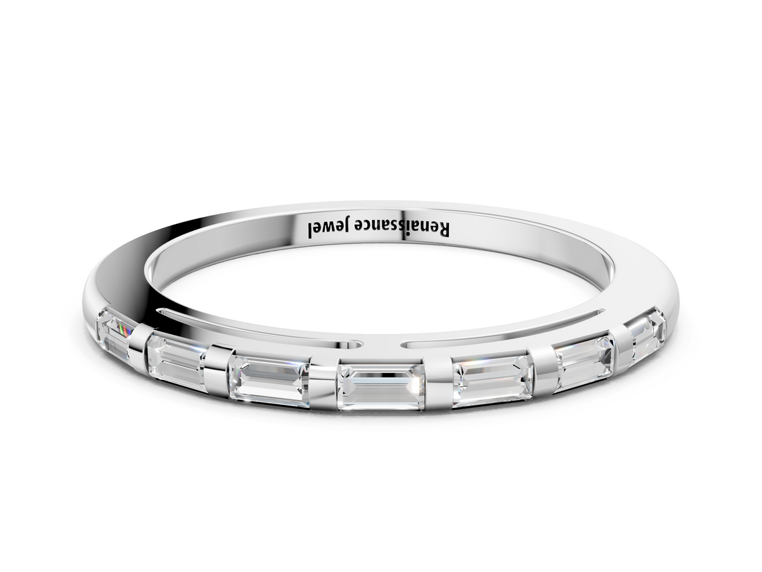 White gold Channel Set Baguette Diamond Eternity Band_19