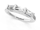 White gold Channel Set Baguette Diamond Flat Band with Bar Prong Setting_13