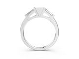 White gold Channel Set Baguette Diamond Flat Band with Bar Prong Setting_15