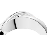 White gold Channel Set Cushion Diamond Crossover Band_10