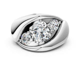 White gold Channel Set Cushion Diamond Crossover Band_6