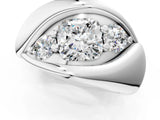 White gold Channel Set Cushion Diamond Crossover Band_7