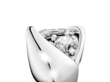 White gold Channel Set Emerald Diamond Crossover Band_11