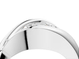 White gold Channel Set Heart Diamond Crossover Band_10