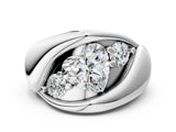 White gold Channel Set Heart Diamond Crossover Band_6
