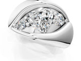 White gold Channel Set Heart Diamond Crossover Band_7
