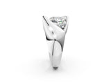 White gold Channel Set Heart Diamond Crossover Band_8