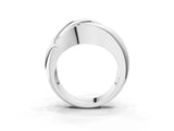 White gold Channel Set Heart Diamond Crossover Band_9
