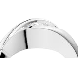 White gold Channel Set Oval Diamond Crossover Band_10