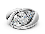 White gold Channel Set Oval Diamond Crossover Band_6