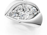 White gold Channel Set Oval Diamond Crossover Band_7