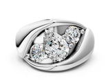 White gold Channel Set Pear Diamond Crossover Band_6