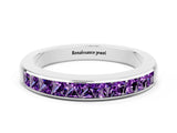White gold Channel Set Princess Cut Amethyst Eternity Band_6