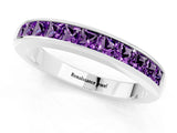 White gold Channel Set Princess Cut Amethyst Eternity Band_7