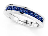 White gold Channel Set Princess Cut Blue Sapphire Eternity Band_25