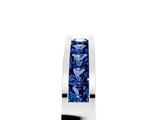 White gold Channel Set Princess Cut Blue Sapphire Eternity Band_29