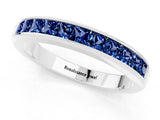 White gold Channel Set Princess Cut Blue Sapphire Eternity Band_7