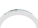 White gold Channel Set Princess Cut Blue Topaz Eternity Band_10