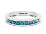 White gold Channel Set Princess Cut Blue Topaz Eternity Band_36